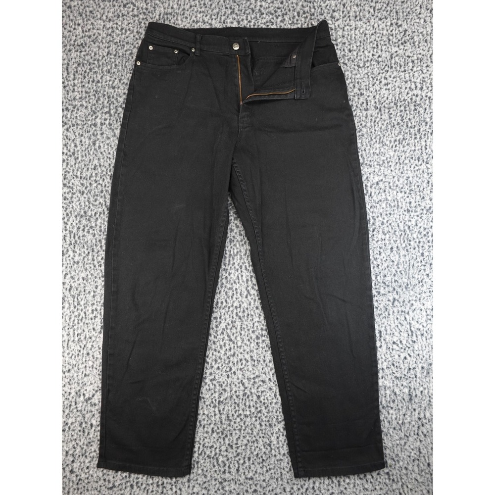 L.L. Bean Straight Leg Pants Womens 16 Tall Black Excellent Cotton Stretch